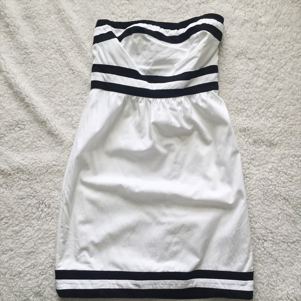 The Limited black and white strapless dress